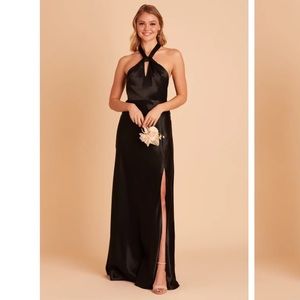 Monica Satin Dress | Black